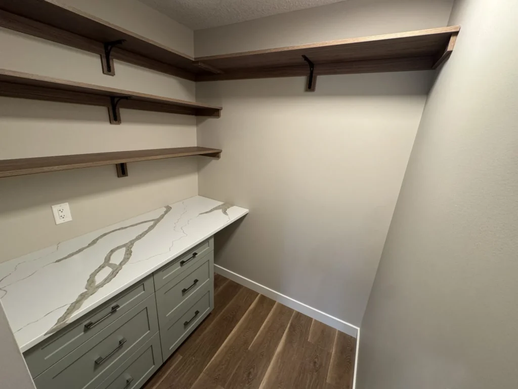 Closet with custom shelves